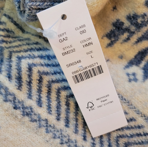 J Crew Fair Isle snowflake crewneck in Supersoft yarn BM232 Large XL - Picture 8 of 11